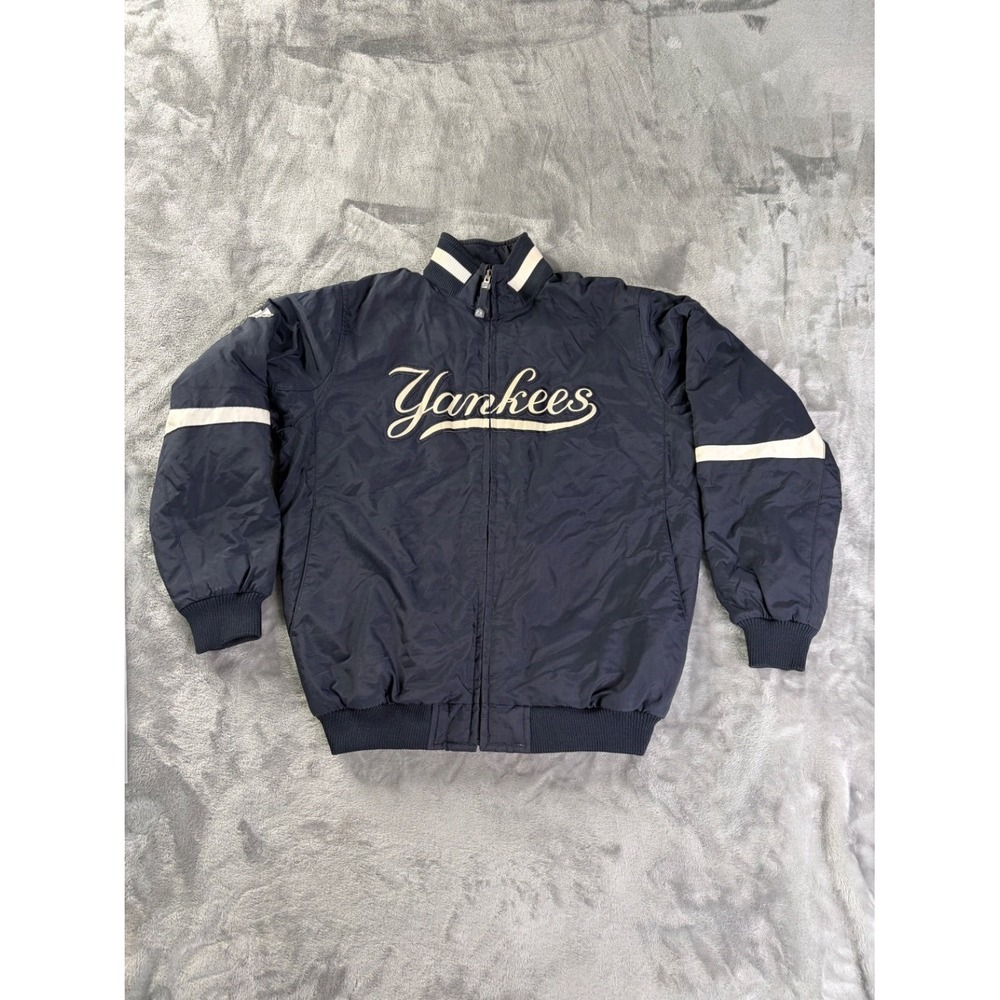 Majestic Yankees Baseball Jacket Authentic Collection 2000s Mens L Blue Full Zip